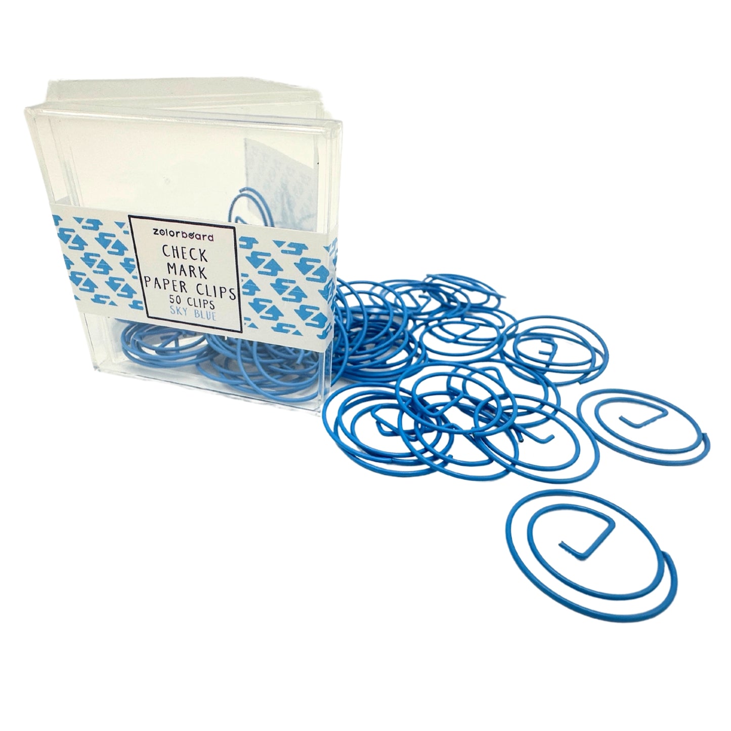 Check Mark Paper Clips – 50 Pack | Zolorboard | Cute Spiral Paper Clips for Productivity & Planning | 7 Colors: Red, Hot Pink, Berry Purple, Sky Blue, Go Green, Navy, Gold