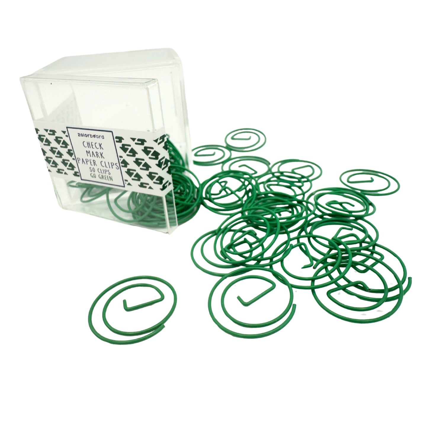 Check Mark Paper Clips – 50 Pack | Zolorboard | Cute Spiral Paper Clips for Productivity & Planning | 7 Colors: Red, Hot Pink, Berry Purple, Sky Blue, Go Green, Navy, Gold